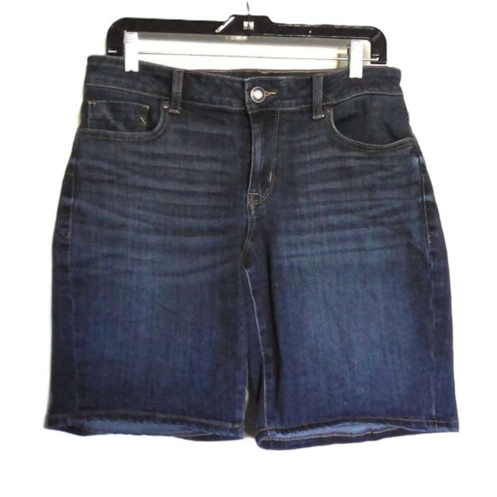 NEW Maurices Blue Jean Bermuda Shorts Denim Stretch Dark Wash 5 Pocket NWOT 10
